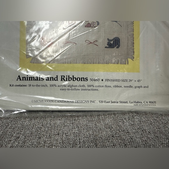 NEW Candamar Something Special Cross Stitch KIT Antique Toy Baby Afghan Kit - Picture 4 of 4